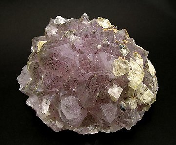 Fluorite on Quartz (variety amethyst).