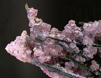 Fluorite with Stibnite. 