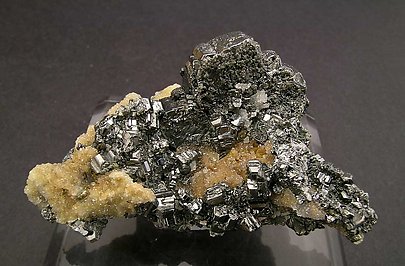 Twinned Bournonite with Quartz. Front