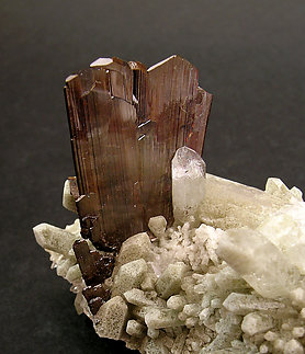 Brookite on Quartz with inclusions. 