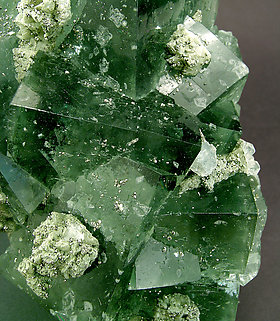 Fluorite with Pyrite and Calcite. 