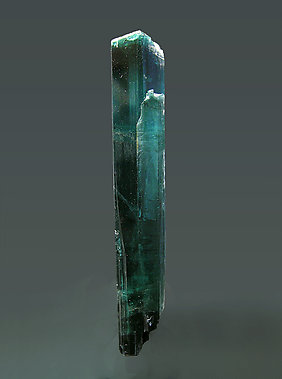 Doubly terminated Elbaite (variety indicolite). Rear