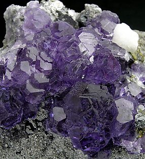 Fluorite with Calcite and Chalcopyrite. 