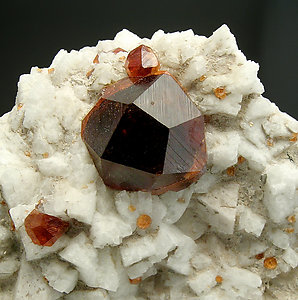 Spessartine with Feldspar and Mica. 