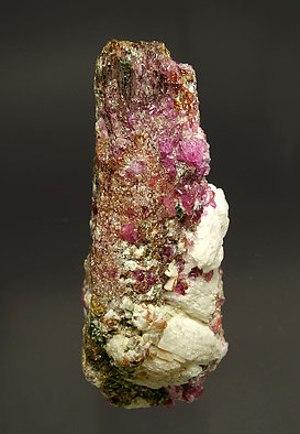 Painite with Corundum (variety ruby). Front