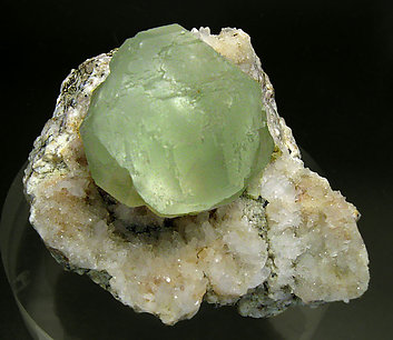 Fluorite on MM Quartz geode Natural Mineral Specimen # B 6139 – Superb  Minerals