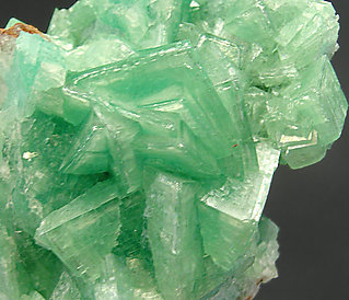 Smithsonite (variety cuprian) with Calcite. 