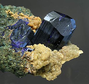 Azurite on Smithsonite. 