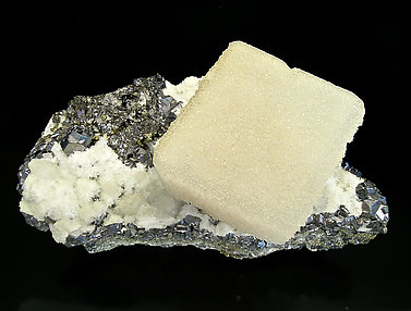 Calcite with Galena and Pyrite.