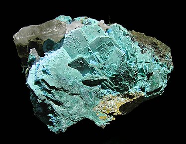 Malachite after Baryte. Front