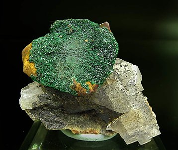 Chalcopyrite with Malachite on Dolomite.