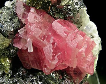 Rhodochrosite with Tetrahedrite and Chalcopyrite. 