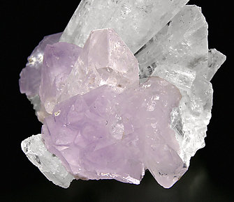 Danburite with Quartz (variety amethyst). 