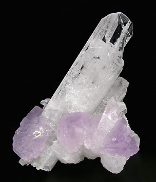 Danburite with Quartz (variety amethyst).