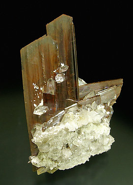 Brookite with Quartz. Rear