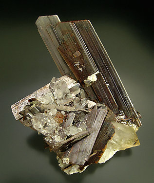 Brookite with Quartz. Side