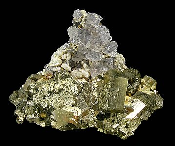 Fluorite with Pyrrhotite and Quartz.