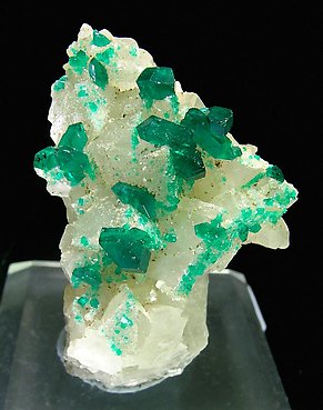 Dioptase with Calcite.