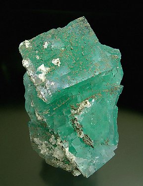 Fluorite with Pyrite and Calcite.