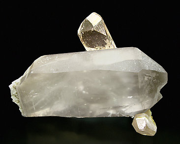 Topaz with smoky Quartz and Albite. 