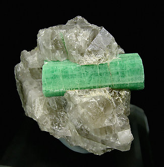 Beryl (variety emerald) with Quartz.