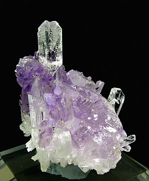 Danburite with Quartz (variety amethyst). 