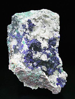 Azurite with Quartz.