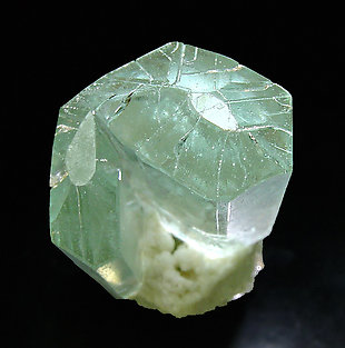 Beryl (variety aquamarine) with Albite. Top