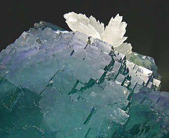 Fluorite with Calcite, Pyrite and Siderite. 