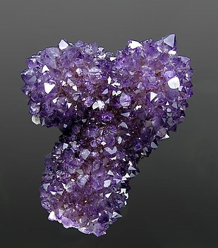 Quartz (variety amethyst) with Calcite.