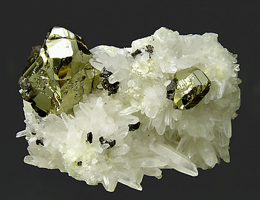 Pyrite with Quartz and Sphalerite.