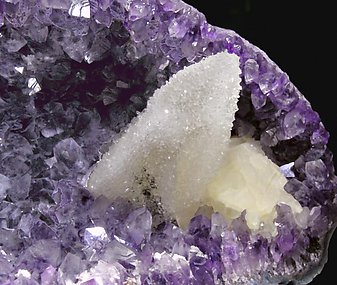 Calcite with Quartz (variety amethyst). 