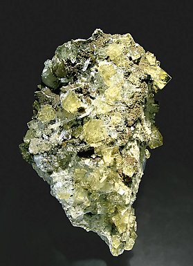 Fluorite with Gypsum, Calcite, Celestine and Pyrite.