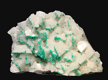 Dioptase with Calcite. 