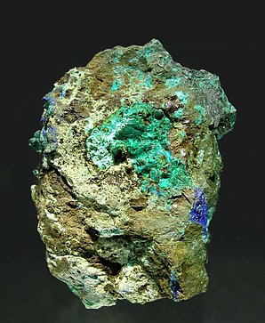 Tyrolite with Chrysocolla and Azurite. 