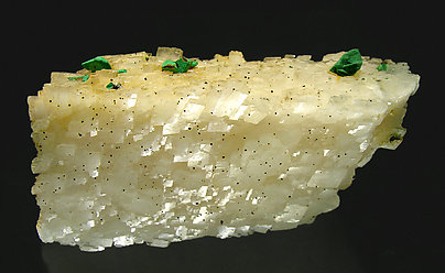 Chalcopyrite with Malachite on Dolomite. Side