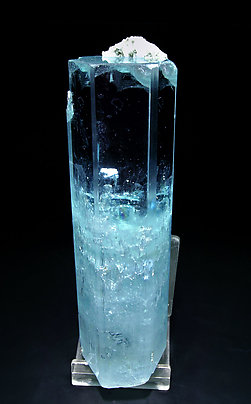 Beryl (variety aquamarine) with Albite and Schorl. Front