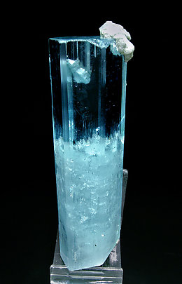 Beryl (variety aquamarine) with Albite and Schorl. Rear