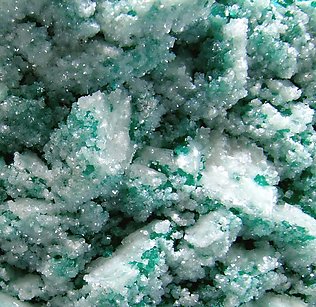 Dioptase with Calcite. 