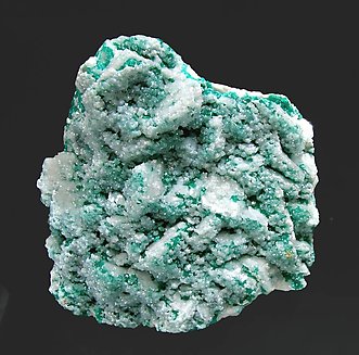 Dioptase with Calcite.