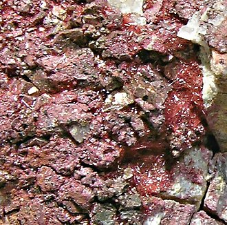 Cuprite (variety chalcotrichite) with Copper. 