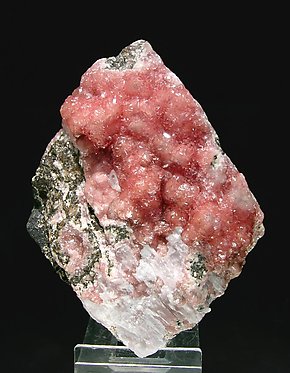 Rhodochrosite with Gypsum.