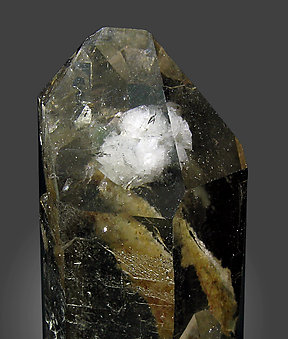 Smoky Quartz with inclusions and Chlorite. 