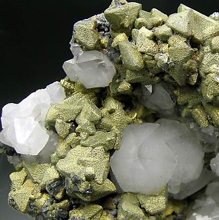 Tetrahedrite with Chalcopyrite and Quartz. 