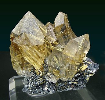 Quartz with Rutile and Hematite. Rear