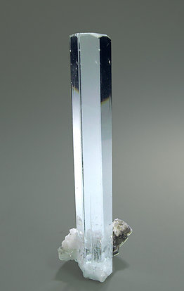 Beryl (variety aquamarine) with Albite and Muscovite. Front