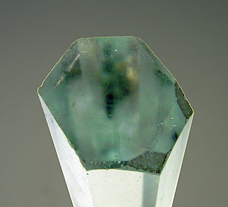 Beryl (variety aquamarine) with Albite and Muscovite. Top