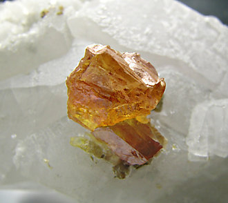 Doubly terminated Calcite with Sphalerite. 