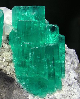 Beryl (variety emerald) with Calcite. 