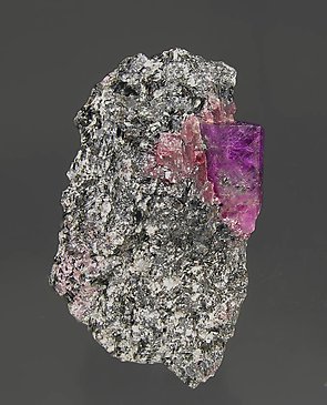 Corundum (variety ruby) with Pyrope (variety rhodolite) and Muscovite. Rear